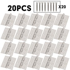 20pcs STAINLESS STEEL BUTT HINGES Large 4"/100mm Internal/External Door Pair Set