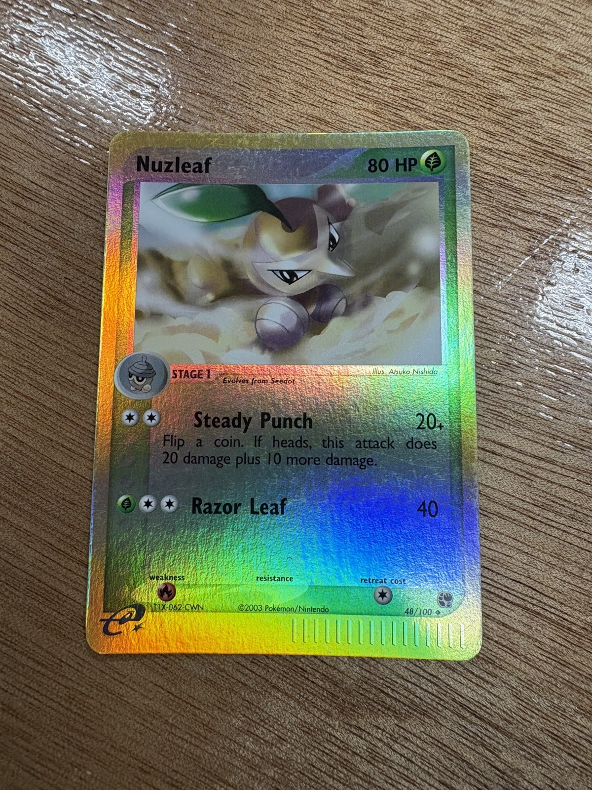 Nuzleaf 48/100 Reverse Holo Pokemon 2003 E-Reader EX Sandstorm NM