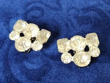 Pair Art DECO Shoe BUCKLES Rhinestone Shoe Fur Clips Vintage Antique Buckle