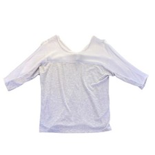 Dolan Left Coast Collection Womens Grey Sheer Mixed Media Top Size S USA Made