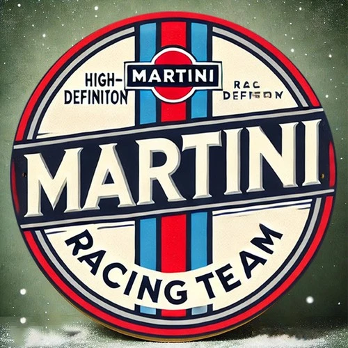Vintage Martini Racing Team Tin Metal Signs Home Décor 8x8 Retro Racing with Red