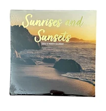 2026 Sun Rises And Sunsets 12” X 24” 12 Month Wall Calendar NEW SEALED