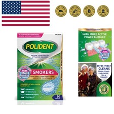 Smokers Antibacterial Dental Appliance Cleanser Tablets, 90 Count