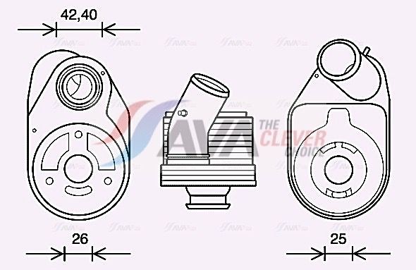 Engine oil cooler water-cooled FT3610 AVA QUALITY COOLING for FIAT IVECO - Image 2