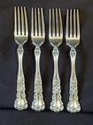 4 GORHAM  BUTTERCUP STERLING SILVER DINNER FORKS OLD MARKS/NO MONOGRAMS