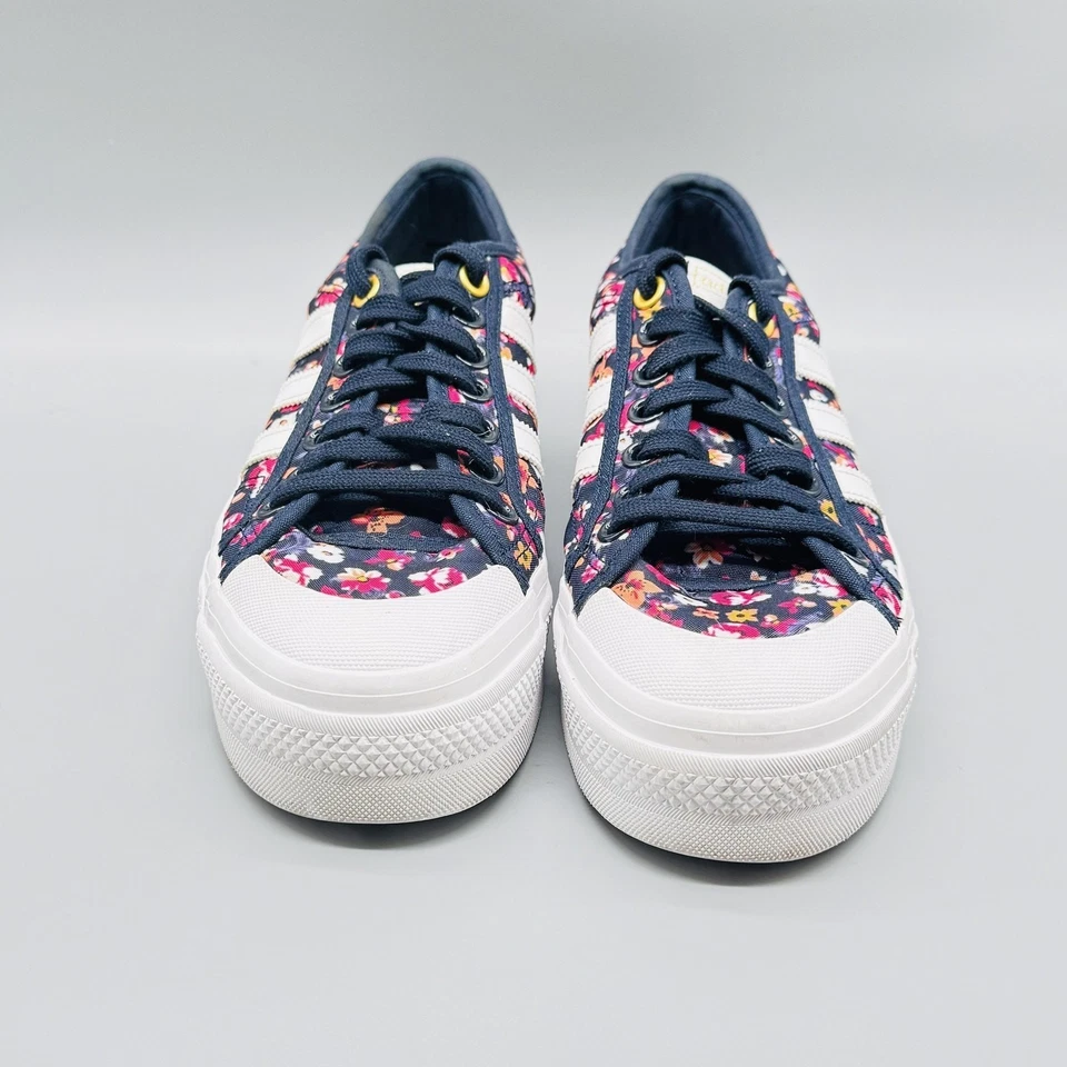 Adidas Shoes Womens 8.5 Blue Floral Nizza Platform HER Studio London Sneakers - Image 3 of 4