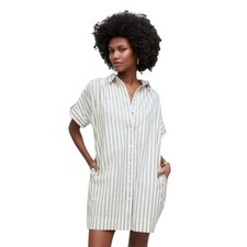 Madewell - Collared Button-Front Striped Mini Shirtdress Sz L