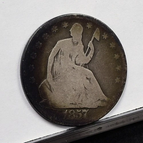 1857 Liberty Seated Half Dollar - Good Details, Old Cleaned (#60569-L)