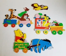 Vintage Disney Winnie the Pooh Train Wall Hanging lot of 4