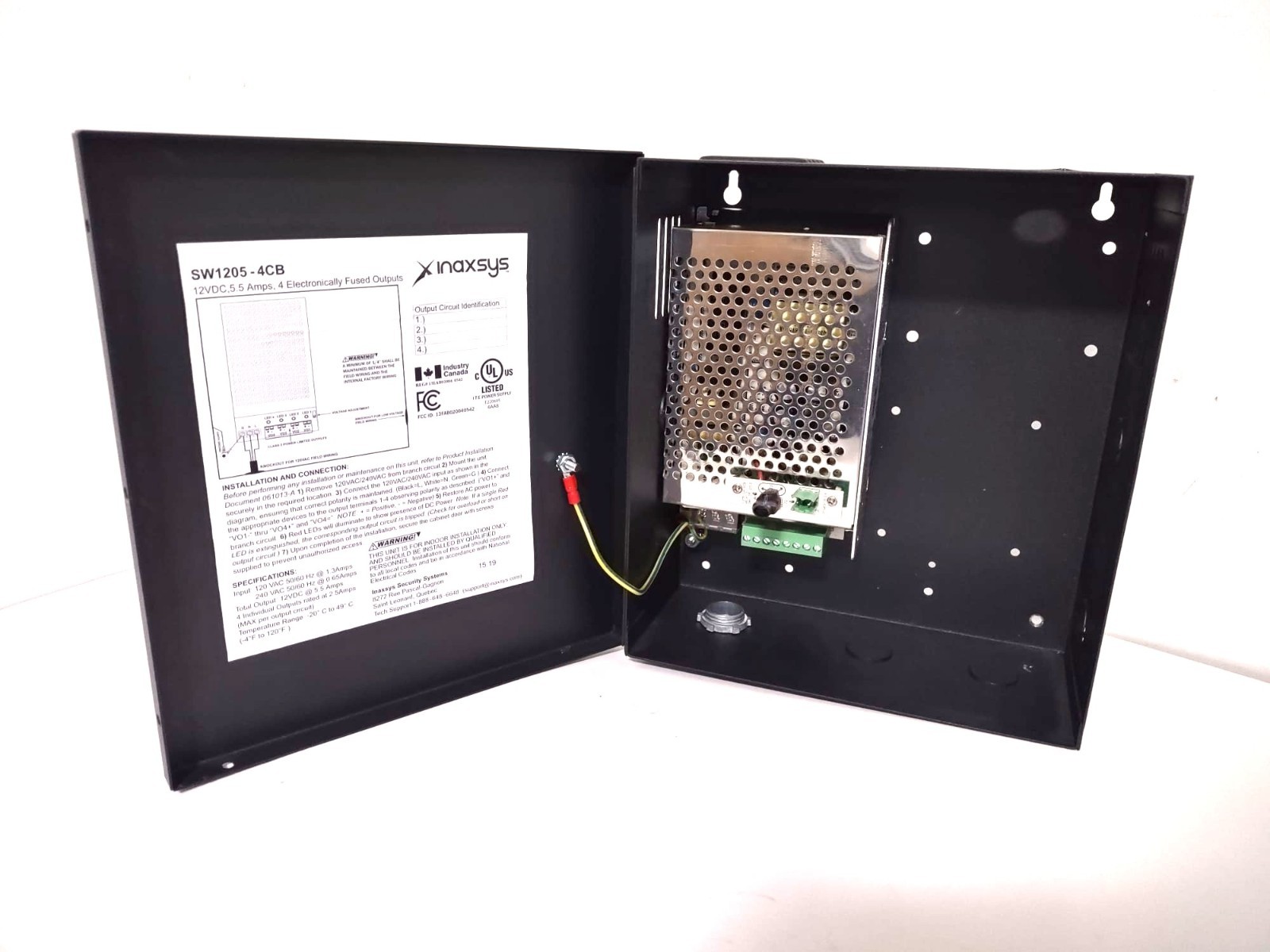 4 Channel 5.5A 4x1.375A 12Volt DC Output CCTV Distributed Power Supply Box for S