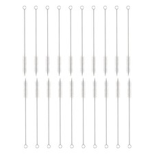20Pcs Straw Cleaner Brush Set 8 Inch Length 12mm OD Nylon Bristles, White