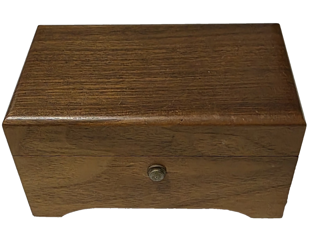 Vintage Thorens Wood Wooden Music Box Switzerland Plays Blue