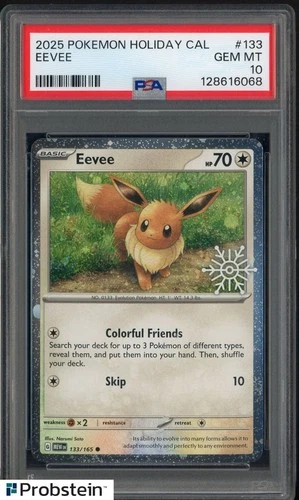 2025 Pokemon Holiday Cal #133 Eevee PSA 10 GEM MINT