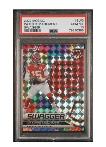 Patrick Mahomes 2022 Panini Mosaic Football Swagger Mosaic Prizm PSA Gem Mint 10