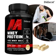 Whey Protein 5000 mg Whey Gold Peptides and Isolate Primary Source 120 Capsules