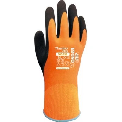 Wonder Grip WG338 Thermo Plus Gloves Fully Double Latex Coated Waterproof