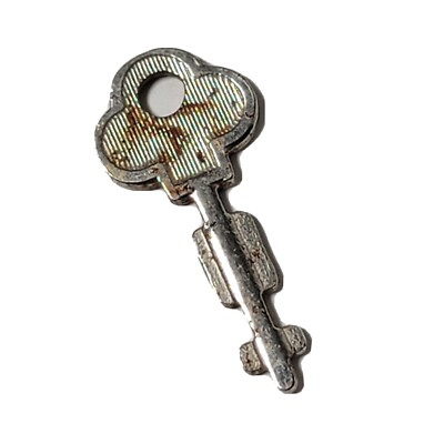 Vintage Small Unique Luggage Key Solid Barrel Skeleton Key Approx 1'' Long Steel