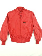 Vintage RED ICONIC MEMBERS ONLY JACKET Rainbow Tag 80s Cafe Racer Bomber sz 38 M