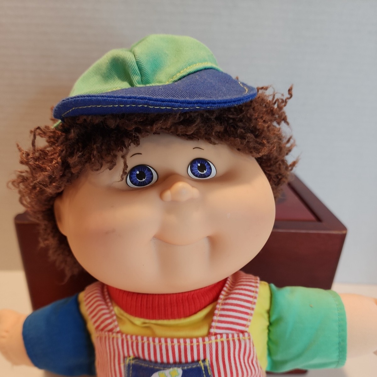Vintage First Edition 1990 Cabbage Patch Kids Overalls Boy Blue Eyes HTF