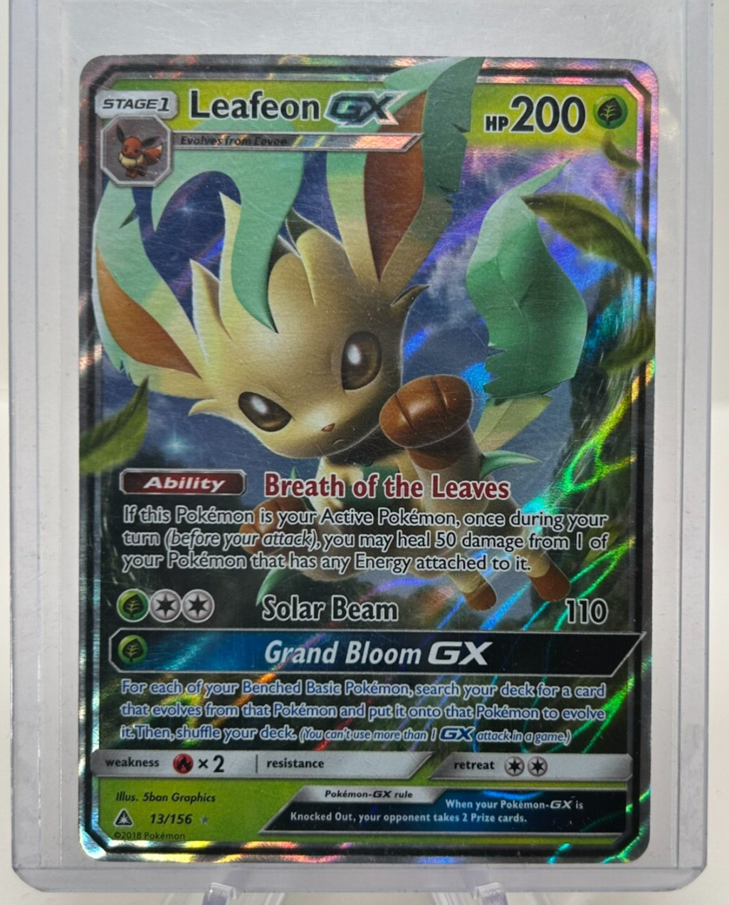 Leafeon GX 13/156 SM Ultra Prism Ultra Rare Pokemon - NM