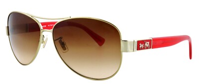 New COACH HC7047 Christina 920713 59mm Gold Red Aviator  display picture 3