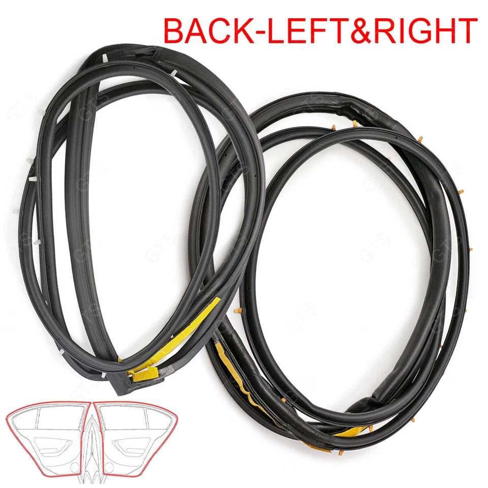 For Toyota Corolla AE EE 92 1987 - '90 Rear Lh+Rh Door Rubber Seal Weatherstrip - Image 2 of 4