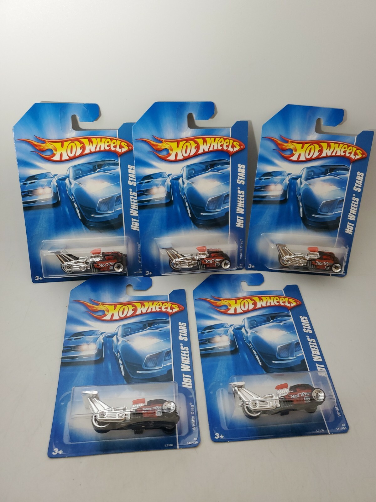 LOT OF 5 Hot Wheels 2007 All Stars Series #147 Whatta Drag Red & Black Q