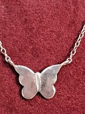 Butterfly Sterling Silver Necklace 18 "