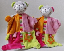 Baby Club Bär grau bunt 2 Stück Teddy Schmusetuch Kuscheltuch C&A Hund (T144)