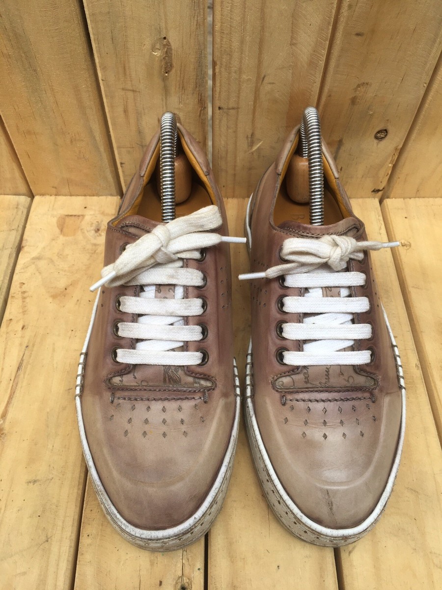 Berluti Playtime Scritto Low Brown Leather Fashion Sneakers Berluti Playtime Scritto Low Brown Leather Fashion Sneakers