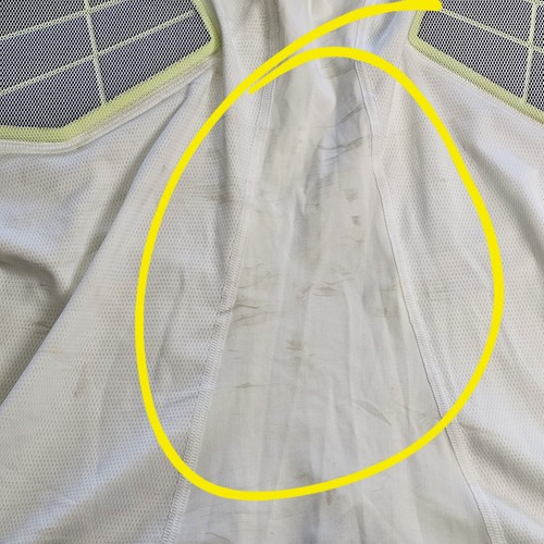 Stains* Nike Pro Combat Mens Shirt 2XL XXL White Yellow NWT Foam De-Tech O6a - Picture 4 of 15