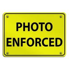 Horizontal Metal Sign Photo Enforced Traffic Weatherproof Street Signage