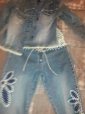 Vintage Bell Bottom Jean Pant Suit