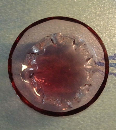 Ancien bol à noix cave à sel ouverte anglaise en verre art violet canneberge - Photo 7/10