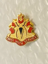 US Military 589th Support Battalion Insignia Pin - First with Service