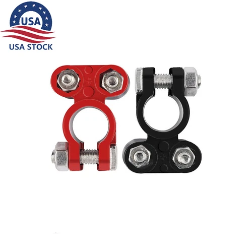 2 Car Battery Terminal Connector Top Post Positive Negative Heavy Duty Universal - Picture 2 of 17