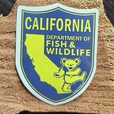 Grateful Dead - Dancing Bear California Dept of Fish  Wildlife Vinyl Stickers