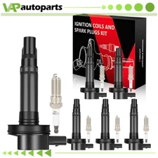 6 For 2011-2014 Ford F-150 3.7L V6 Ignition Coil & Spark Plug