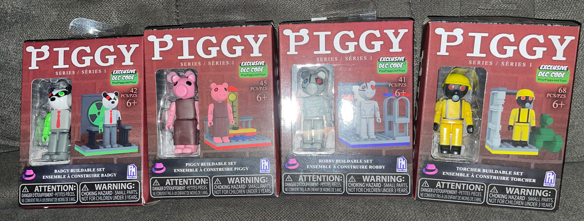 PIGGY🐷Roblox Series 1*PIGGY*ROBBY*BADGY*TORCHER Buildable Sets W/Excl DLC  Codes