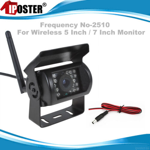 2510 2.4GHz Wireless 18 IR LEDs CCD Reversing Camera 12-24V For 2.4G Car Monitor - Afbeelding 1 van 12