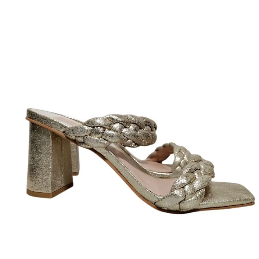 Dolce Vita Boho Festival Flor Formal Paily Metálico Stella Gamuza Tacones Talla 9 Foto 2 de 4