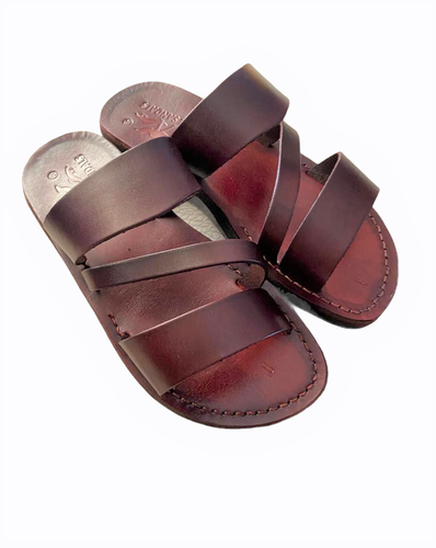 Brown Biblical Sandals 100% Leather Jesus Strap Shoes Women Size 6-10 Model  9 | eBay