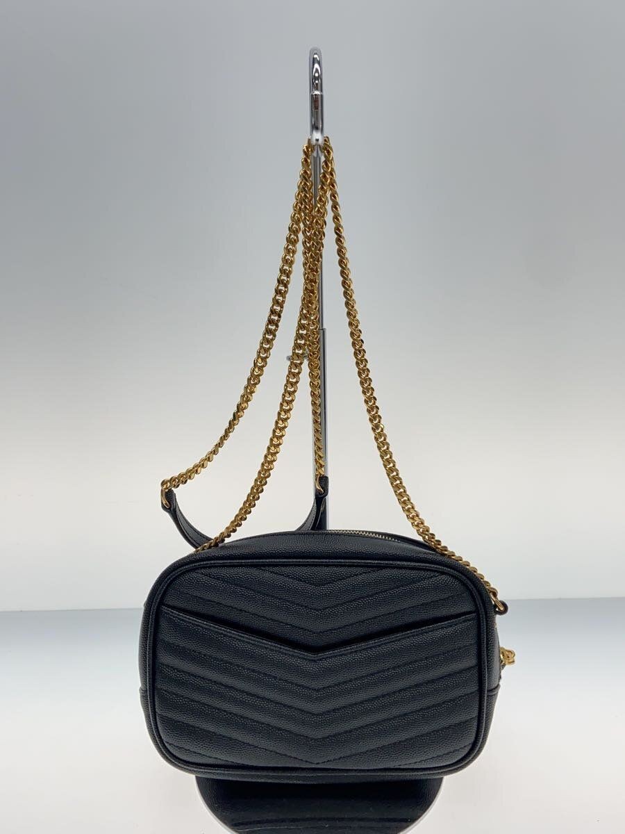 Borsa a tracolla SAINT LAURENT catena kiltig mini nappa nera tinta unita usata