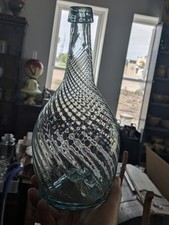 Original Aqua Zanesville Ohio Midwestern Swirl Glass Pontil Bottle Globular
