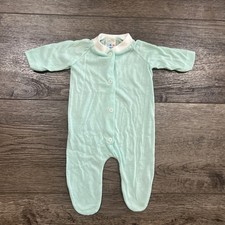 Vintage 70s Triplets Baby One Piece Sea Green - Baby Small