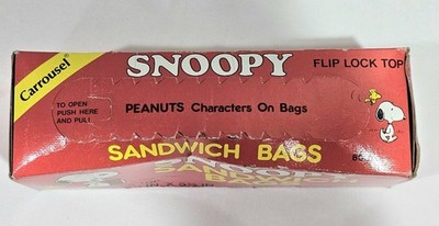 Snoopy Vintage Carrousel Sandwich Bags 50 Count unopened
