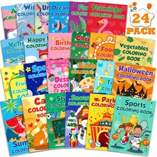 24Pack Small Coloring Books for Kids Ages 4-8, 8-12, Bulk 18 13cm, Colorful