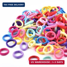 100PCS Elastic Hair Ties Cotton Hair Bands Mini Hair Bands Seamles Soft Toddler