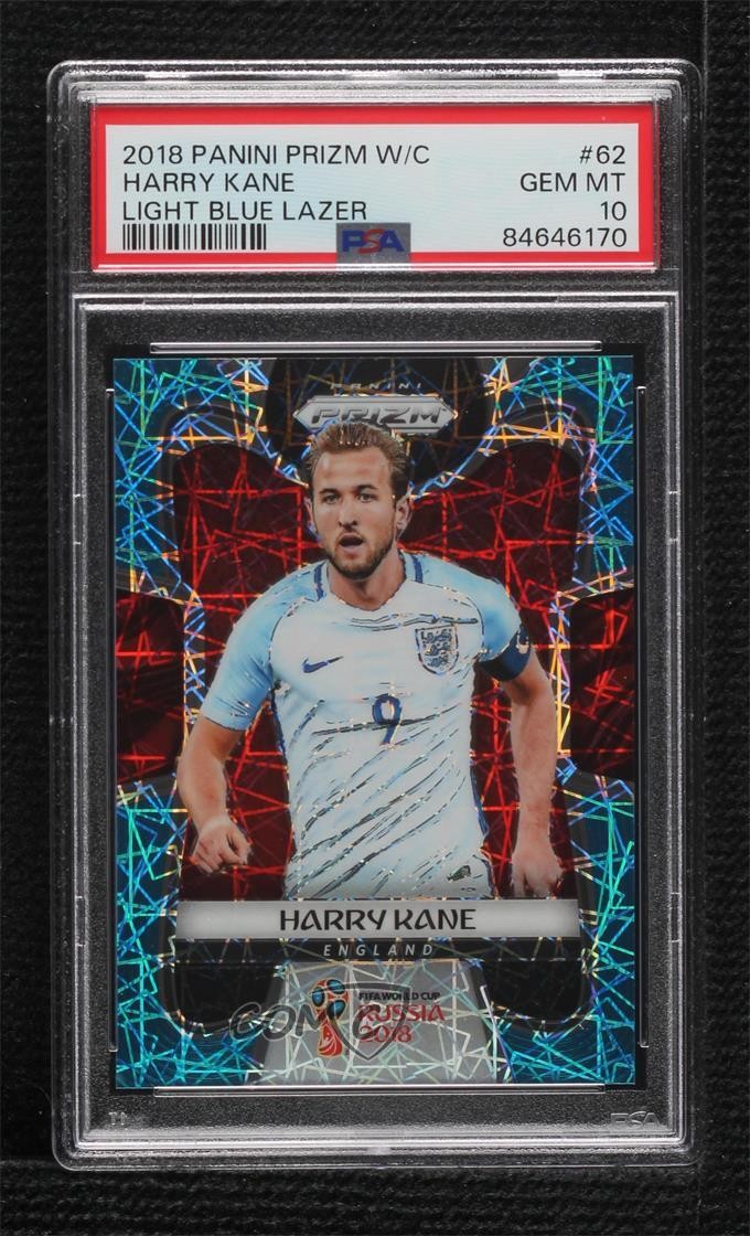 2018 Panini Prizm World Cup Light Blue Lazer /125 Harry Kane PSA 10 GEM MT 0r9h