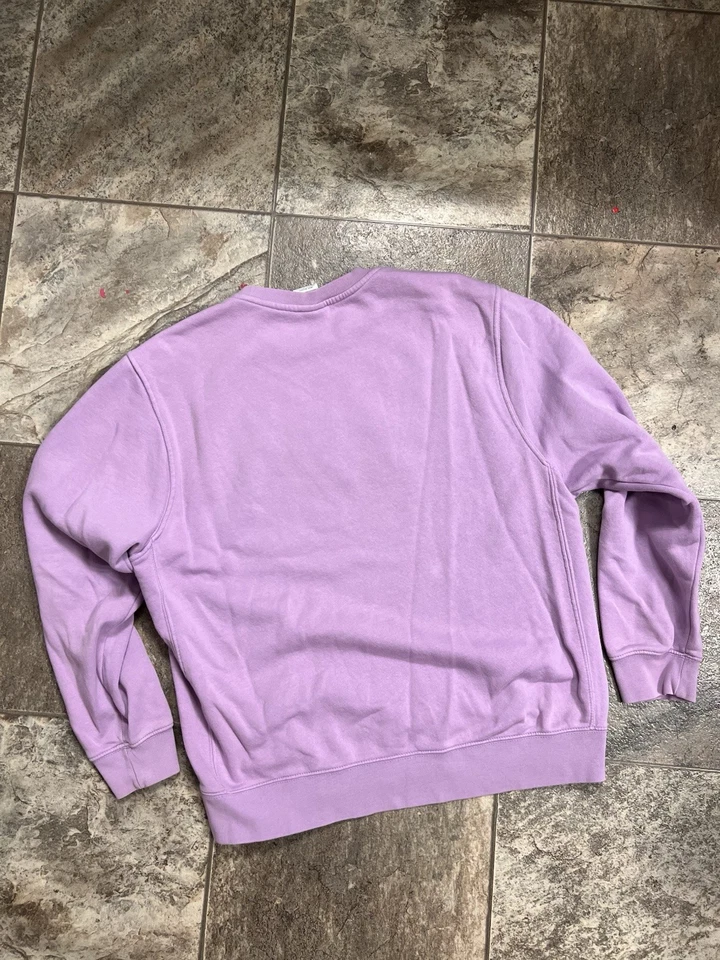 Nike Sportswear Club Fleece Sweatshirt Purple Embroidery Women’s Size Large - Image 3 of 3